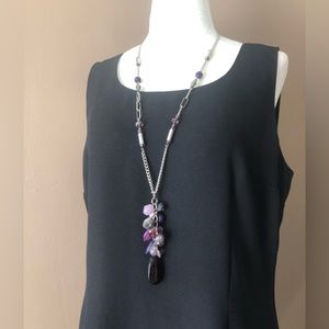 Long purple and silver necklace